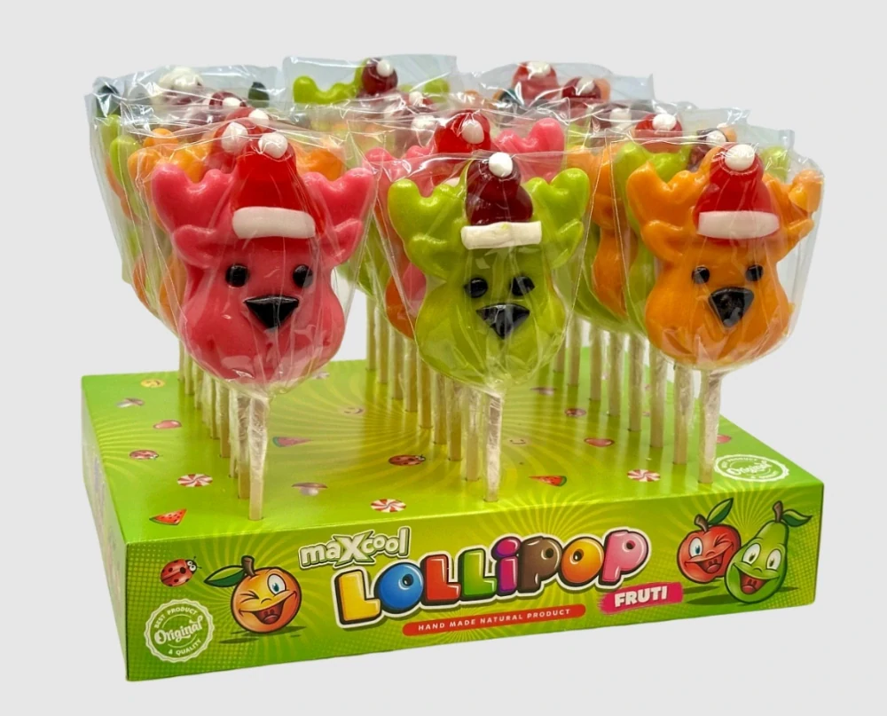 VELKÉ lízátko 70 g REINDEER - mix barev - lízátko SOB - VÝPRODEJ !!! DMT: 10/2026