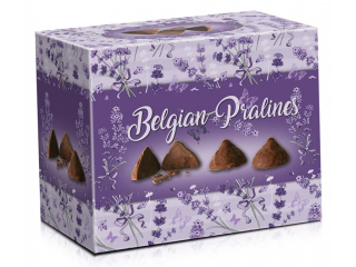 Belgické pralinky 200g s čokoládovou náplní LEVANDULE