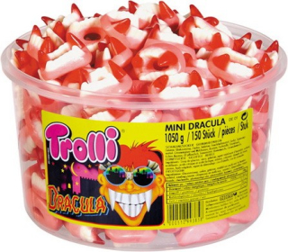Želé Trolli ZUBY DRÁCULA 7 g - dóza 150 ks