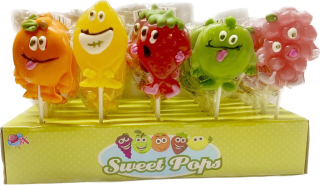 Lízátko FRUITY SMILEY FACES 56 g - OVOCNÍ SMAJLÍCI - balení 30 ks