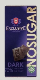 Čokoláda TAITAU EXCLUSIVE 100 g NO SUGAR hořká 70%