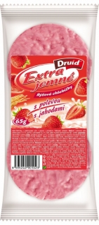Rýžové chlebíčky DRUID 65g extra jemné s JAHODOVOU polevou