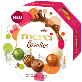 Bonboniéra MERCI LOVELIES 185 g - pralinky