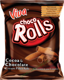 Choco ROLLS Viva 100 g kakaové trubičky s kakaovým a čokoládovým krémem + VITAMÍNY