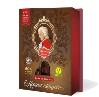 REBER Mozart Kugeln 120 g VEGAN - luxusní bonboniéra - Amadeus HOŘKÁ