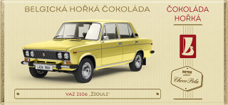 Čokoláda RETRO 100 g VAZ 2106 "Žiguli" žlutý - hořká - VÝPRODEJ !!! DMT: 2/2026