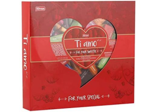 Mini čokoládky TI AMO dóza SRDCE 400 g - velké srdce - dárkové balení v krabičce