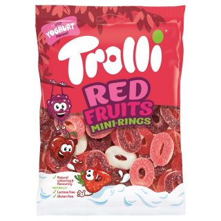 Želé TROLLI kroužky 200 g s příchutí červeného ovoce, BEZ LAKTÓZY A LEPKU
