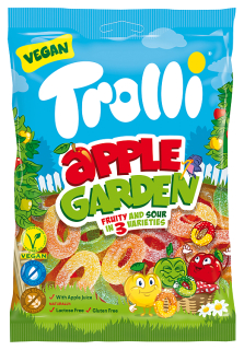 Želé TROLLI kroužky 175 g s ovocnými příchutěmi, BEZ LAKTÓZY A LEPKU, VEGAN