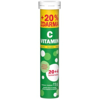 Šumivý vitamín VITAR 72 g 20+4 tablety, vitamin C s příchutí pomeranče a citronu + 20 % ZDARMA