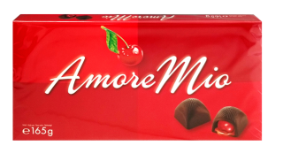 Bonboniéra AMORE MIO 165 g - višňové pralinky v likéru - VÝPRODEJ !!! DMT: 10/2024