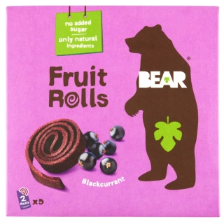 100% přírodní ovocné BEAR ROLLS černý rybíz 5x 20 g