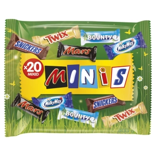MINIS MIX 400 g - 20x mix tyčinek bounty, mars, snickers, milky way - JARNÍ EDICE - DOPRODEJ !!! - poslední 1 balení