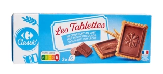 Francouzské máslové sušenky CARREFOUR 150 g s mléčnou čokoládou VÝPRODEJ MDT:10/25