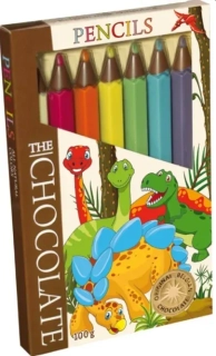 Čokoládové pastelky 100 g v krabičce - DINOSAUŘI