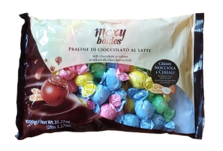 Italské čokoládové pralinky VERGANI CHOCAO 1 kg - s oříškovou náplní - BAREVNÝ mix