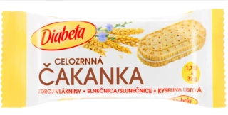 BEZ CUKRU Celozrnná sušenka DIABETA 32 g - čekanka s kávovinovou náplní