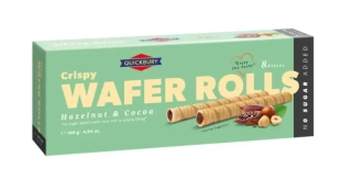 Vaflové trubičky QUICKBURY 140 g BEZ PŘIDANÉHO CUKRU - lískooříškové