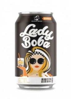Lady Boba Bubble Tea nápoj s příchutí hnědého cukru 315 ml