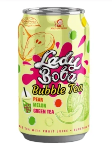 Lady Boba Bubble Tea nápoj s hruškou, melounem a zeleným čajem 320 ml