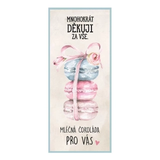 Dárková čokoláda 100 g mléčná - DĚKUJI ZA VŠE (makronky)