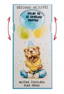 Dárková interaktivní čokoláda 100 g mléčná - VŠECHNO NEJLEPŠÍ - modrá