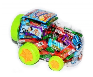 Žvýkačky s TETOVÁNÍM 2.6 g - TRAIN TATTOO BUBBLE GUM (100 ks) - dóza LOKOMOTIVA