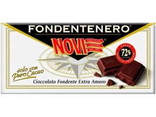 Čokoláda NOVI 100 g hořká 72 % - s hořkou náplní