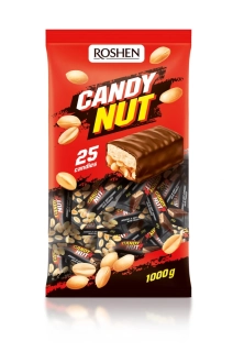 Mini tyčinky ROSHEN CANDY NUT 1 kg - karamelové tyčinky s arašídy (25 ks)
