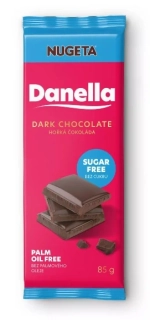 Čokoláda BEZ PŘIDANÉHO CUKRU 85 g DANELLA hořká