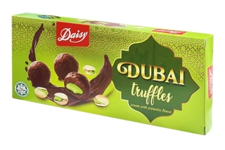 Jemné pečivo DUBAI TRUFFLES 180 g - čokoládové kuličky s pistáciovou náplní