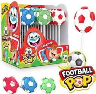Lízátko Football POP 25 g ovocné - balení 25 ks