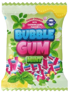 Ovocné bonbóny furé BUBBLE GUM 65 g - MINT