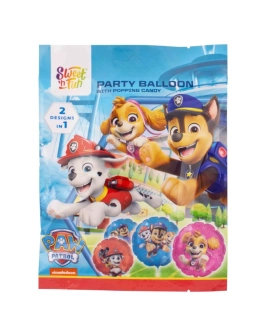 Práskací prášek & nafukovací balónek PAW PATROL 8 g - PARTY BALLOON POPPING CANDY