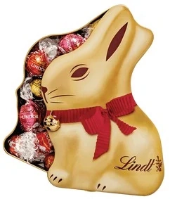 Dárková kovová dóza LINDT & 3x 200 g pralinek LINDOR mix - ZAJÍC - AKCE !!!