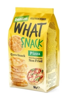 WHAT SNACK kukuřičný snack s příchutí pizzy 50 g / benlian What Snack Pizza - VÝPRODEJ !!! DMT: 1/2026