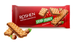 Oplatky ROSHEN 142 g WAFERS SANDWICH CRUNCH - lískooříškové