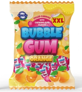 Ovocné bonbóny furé BUBBLE GUM 300 g - POMERANČ - střední balení