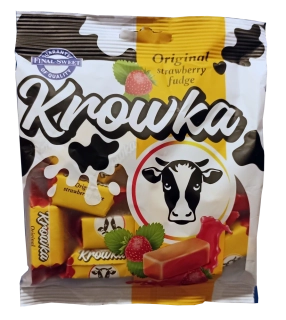 KROWKA mléčné karamely 100 g JAHODOVÉ