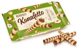 Oplatkové trubičky ROSHEN 140 g KONAFETTO - oříškové