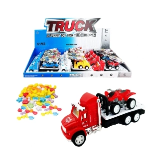 Hračka TRUCK 2v1 - NÁKLAĎÁK + sportovní auto - + bonbóny 5 g