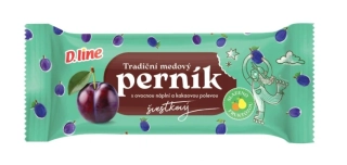 Medový perník D.LINE 60 g s fruktózou - ŠVESTKA