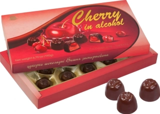 Bonboniéra CHERRY IN LIQUER 190 g - višně s alkoholem