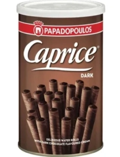 Vaflové trubičky CAPRICE 115 g v plechovce DARK