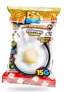 Želé & práskací prášek GUMMY EGG 15 g - ovocné želé & kyselý prášek