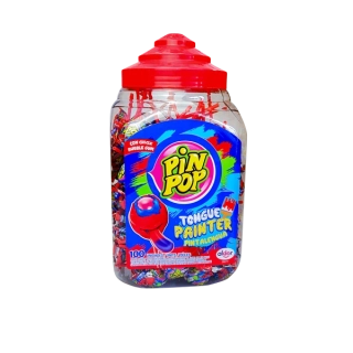 Lízátko PIN POP 18 g TONGUE PAINTER - BARVÍCÍ (dóza 100 ks)