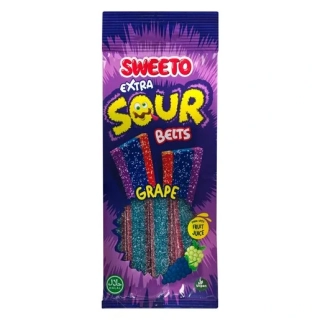 Želé pásky SWEETO 75 g kyselé - GRAPE