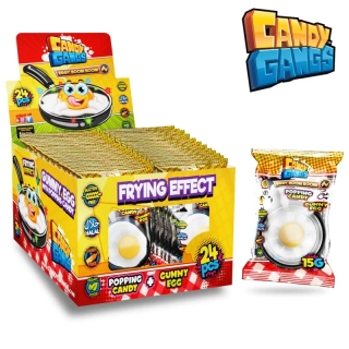 Želé & práskací prášek GUMMY EGG 15 g - ovocné želé & kyselý prášek (balení 24 ks)