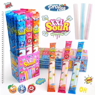 Marshmallow pásky XXL SOUR 20 g - kyselé marshmallow - balení 30 ks