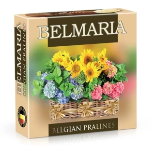 Pralinky BELMARIA 50 g KOŠÍK S KVĚTINAMI